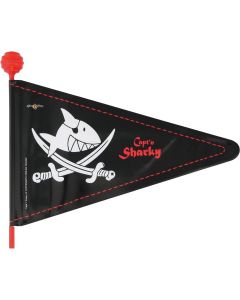 BIKE FASHION CAEPTN SHARKY Sicherheitswimpel geteilt schwarz 175cm