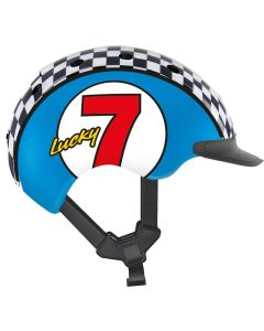 CASCO MINI 2 Kinder Fahrrad--Skihelm Lucky 7-blau-weiss 52-56cm