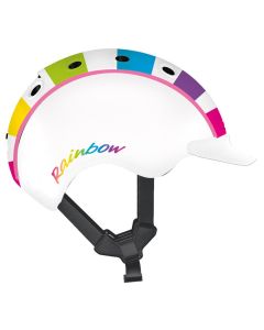 CASCO MINI 2 Kinder Fahrrad--Skihelm Regenbogen-weiss 52-56cm