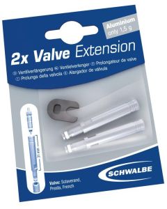 SCHWALBE 2x VALVE EXTENSION 30mm aluminium sw f.tubeless Ventilverlängerung schwarz