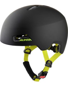 ALPINA HACKNEY Kinderfahrradhelm matt schwarz-neon gelb 47-51cm