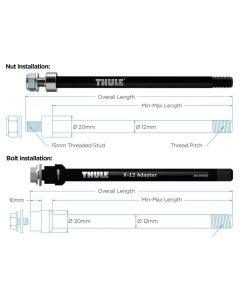 THULE THRU AXLE SYNTACE M12x1.0 154-167mm Steckachse schwarz