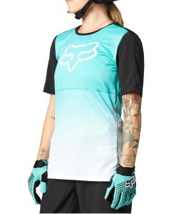 FOX FLEXAIR SS Damenjersey schwarz-teal blau XL