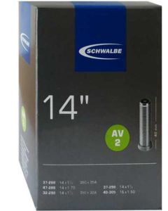 SCHWALBE AV2C Compact 14",Schl. light Fahrradschlauch schwarz schwarz