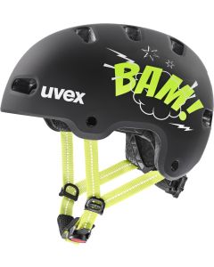 UVEX KID 4 STYLE Kinderfahrradhelm matt schwarz-grün 55-58cm