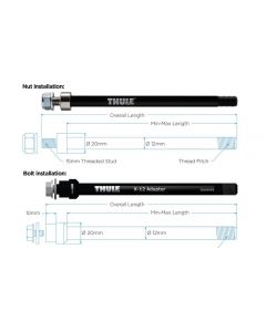 THULE Syntace Thru Axle M12x1,0 169 oder184mm Adapter schwarz