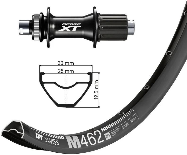 E.WIENER BIKE PARTS HRad 27,5" Deore XT Hinterrad