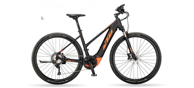 Schwarzes E-Bike von KTM