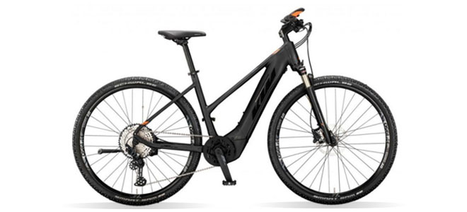 Schwarzes E-Bike von KTM