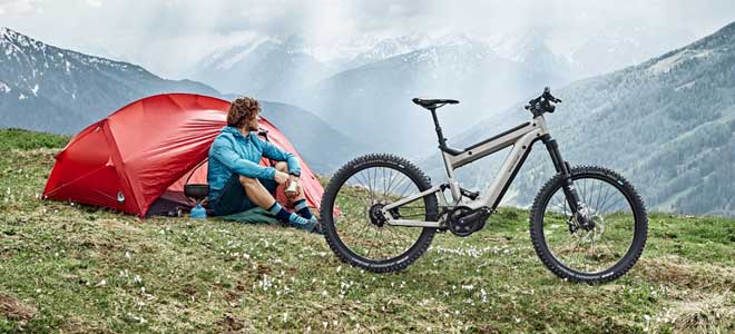 E-Bike Hardtail grau für Bergtouren